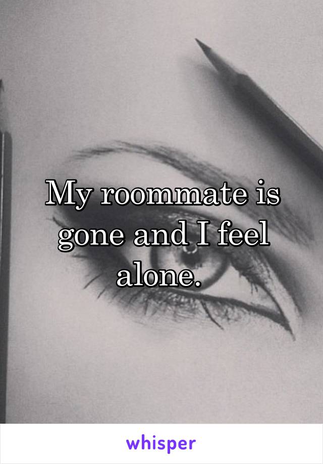 My roommate is gone and I feel alone. 
