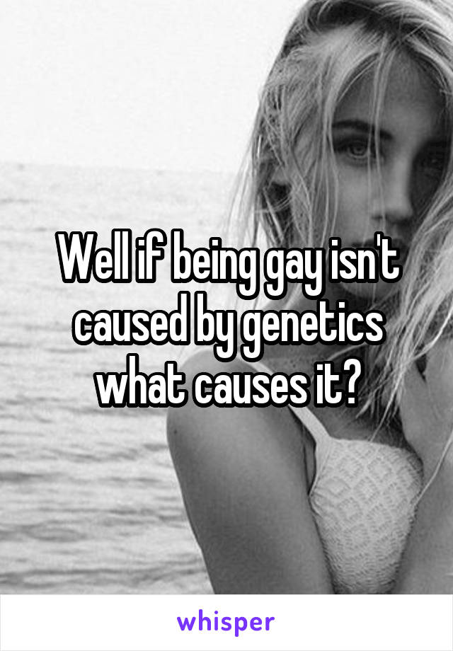 Well if being gay isn't caused by genetics what causes it?