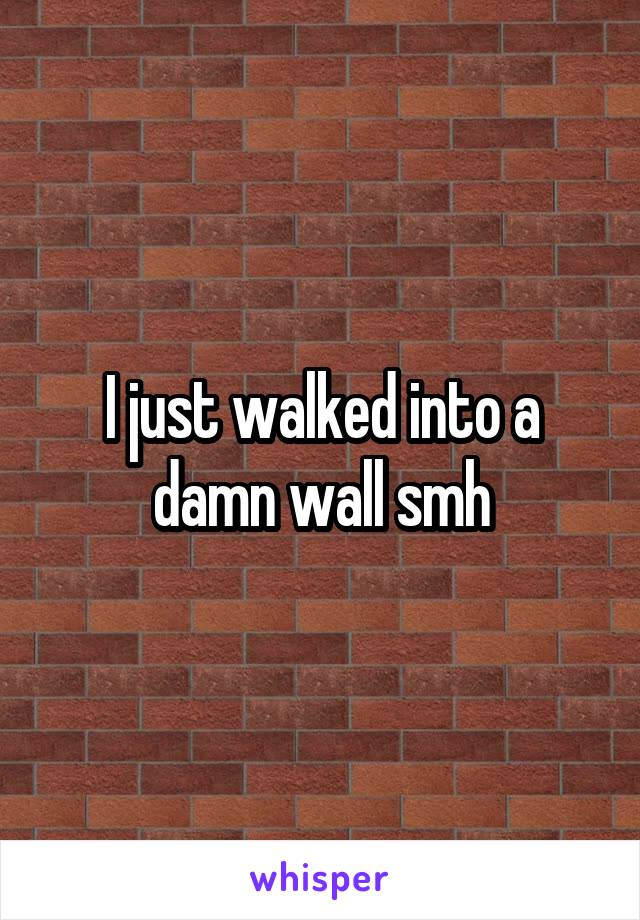 I just walked into a damn wall smh