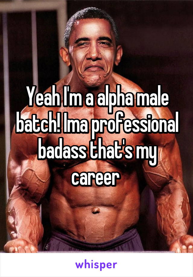 Yeah I'm a alpha male batch! Ima professional badass that's my career 