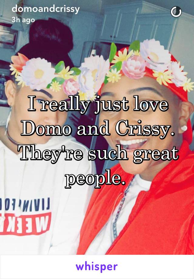 I really just love Domo and Crissy. They're such great people. 