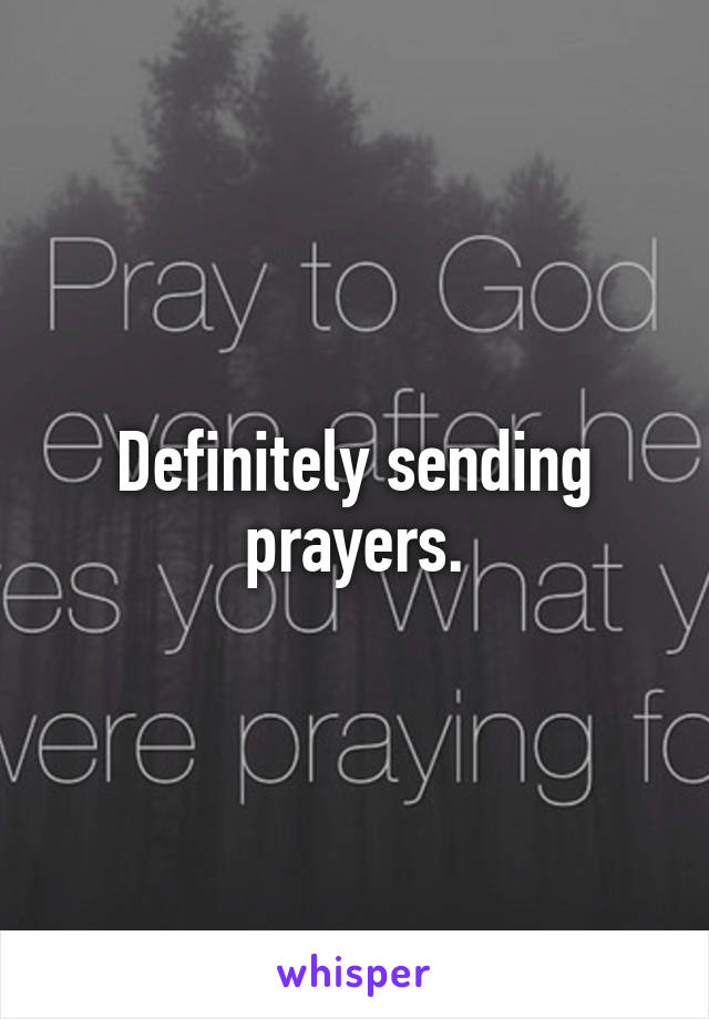Definitely sending prayers.