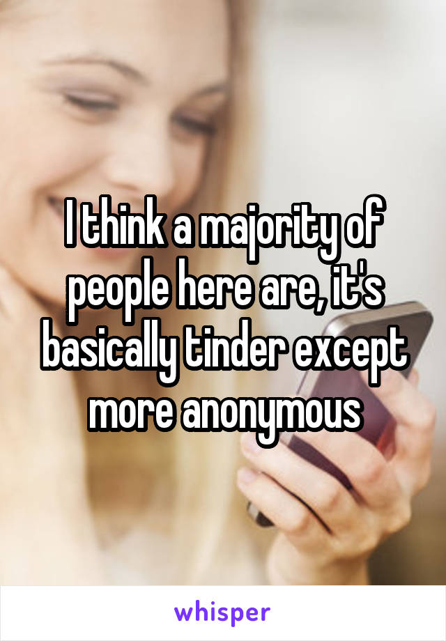 I think a majority of people here are, it's basically tinder except more anonymous