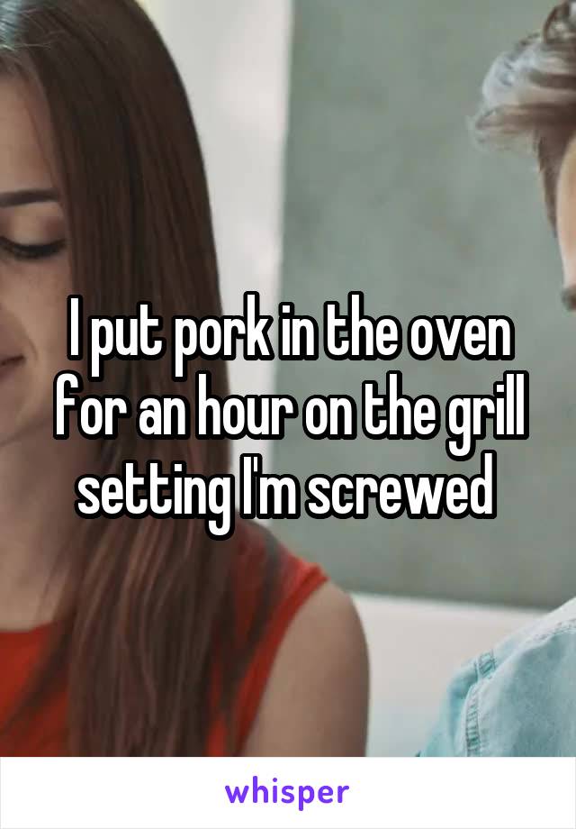 I put pork in the oven for an hour on the grill setting I'm screwed 