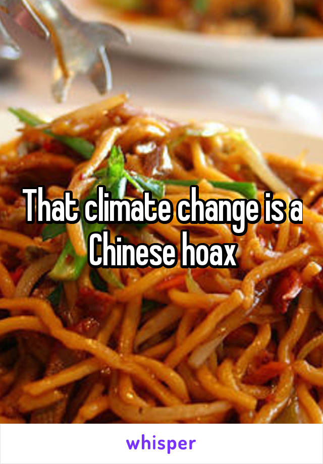 That climate change is a Chinese hoax