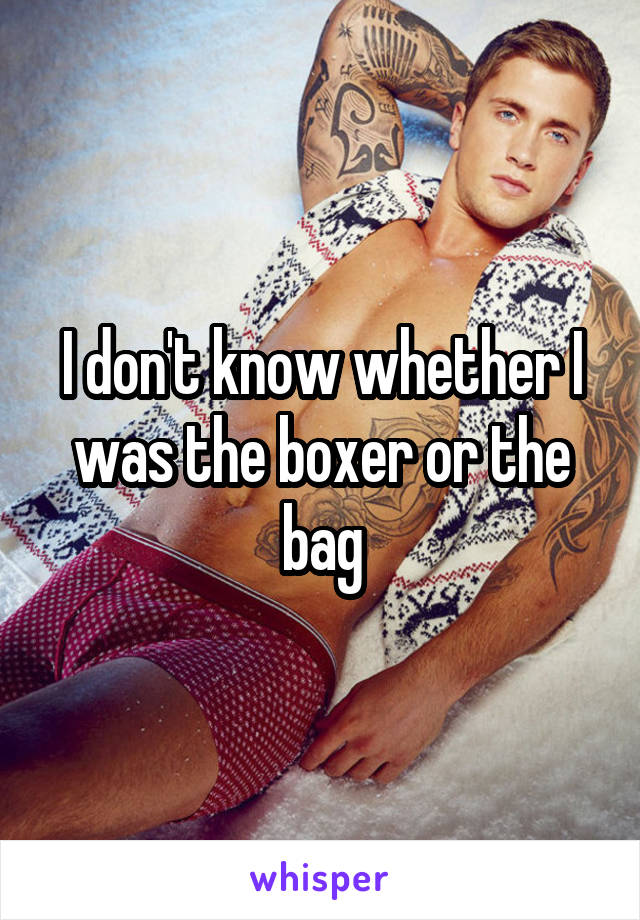 I don't know whether I was the boxer or the bag