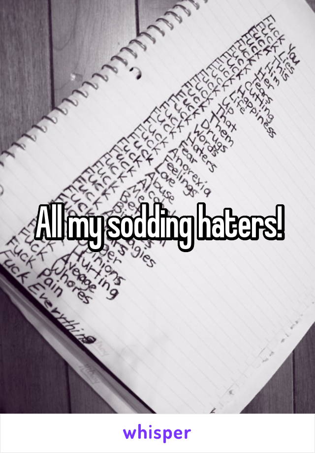 All my sodding haters!