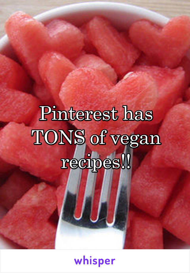 Pinterest has TONS of vegan recipes!!