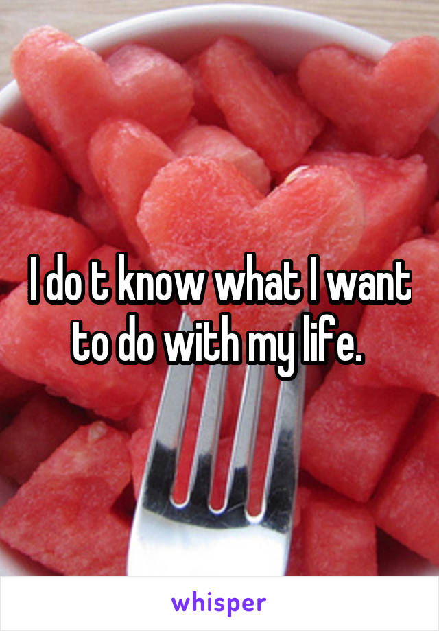 I do t know what I want to do with my life. 