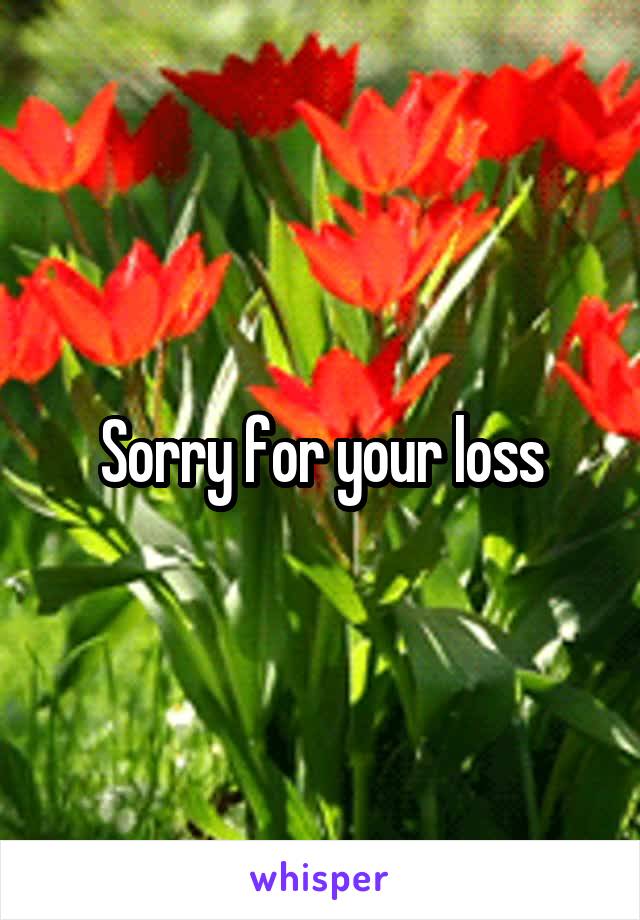 Sorry for your loss