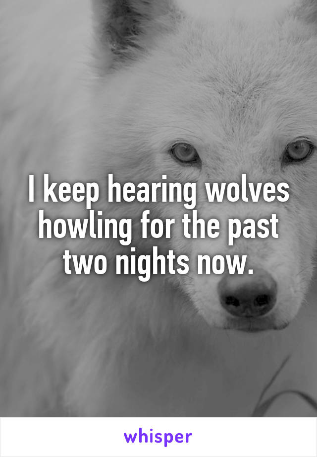 I keep hearing wolves howling for the past two nights now.