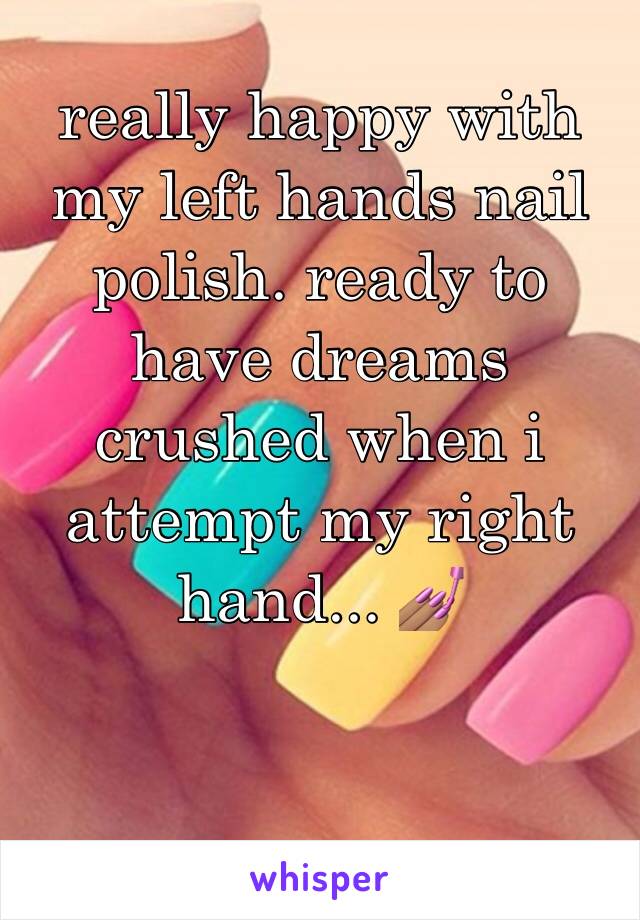 really happy with my left hands nail polish. ready to have dreams crushed when i attempt my right hand... 💅🏽