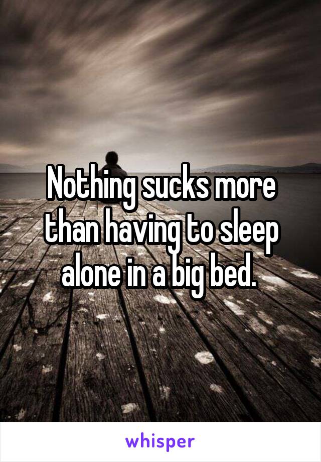 Nothing sucks more than having to sleep alone in a big bed. 