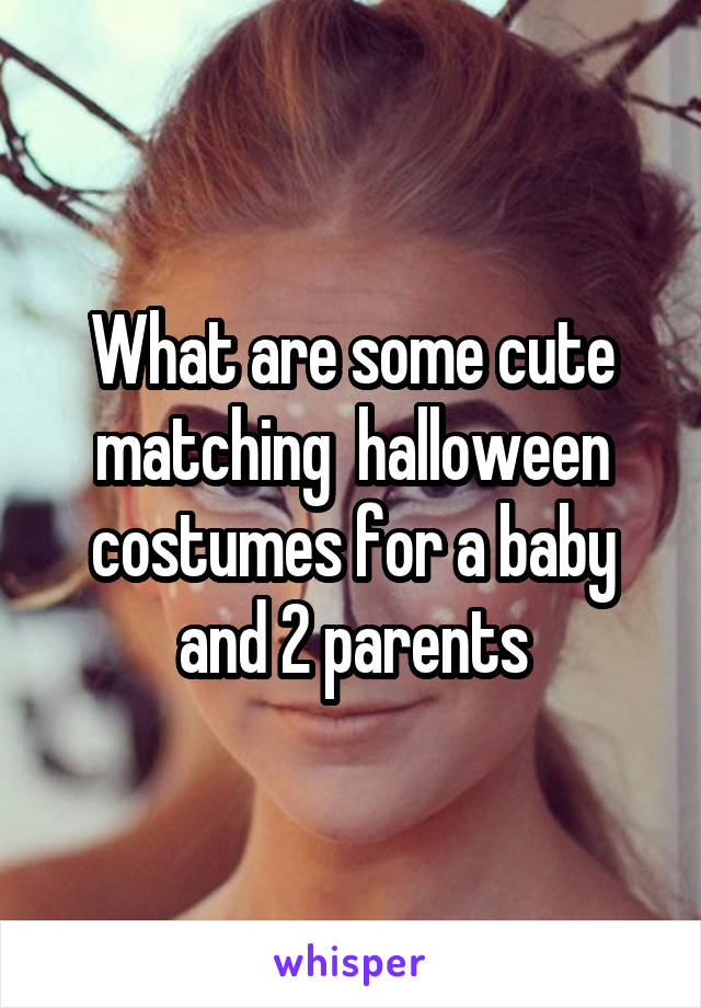 What are some cute matching  halloween costumes for a baby and 2 parents