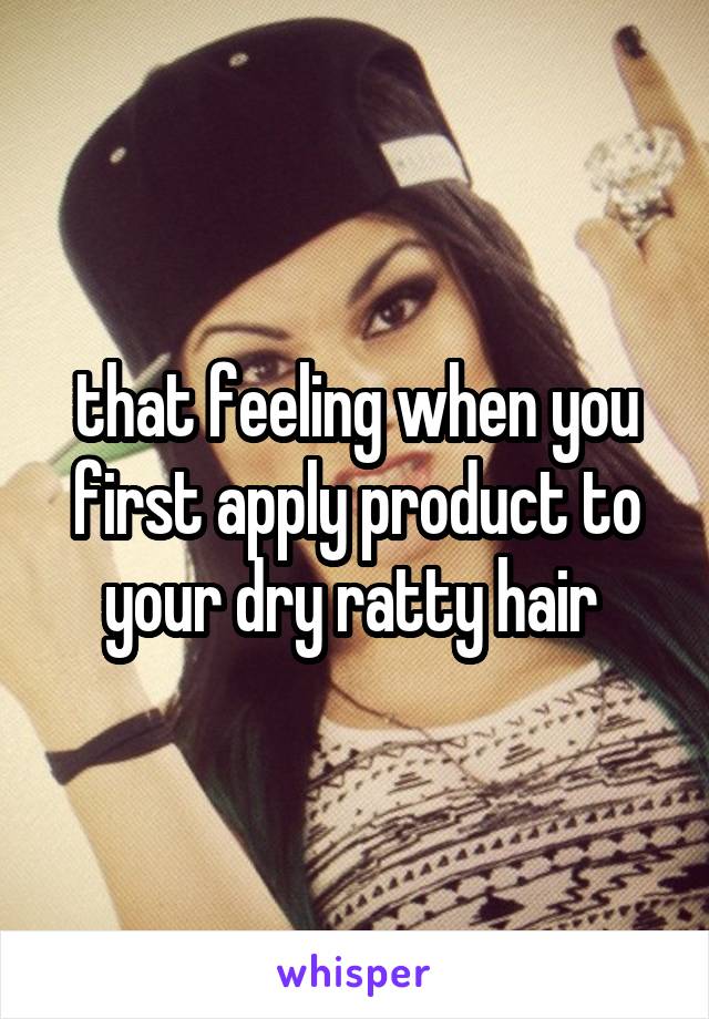 that feeling when you first apply product to your dry ratty hair 