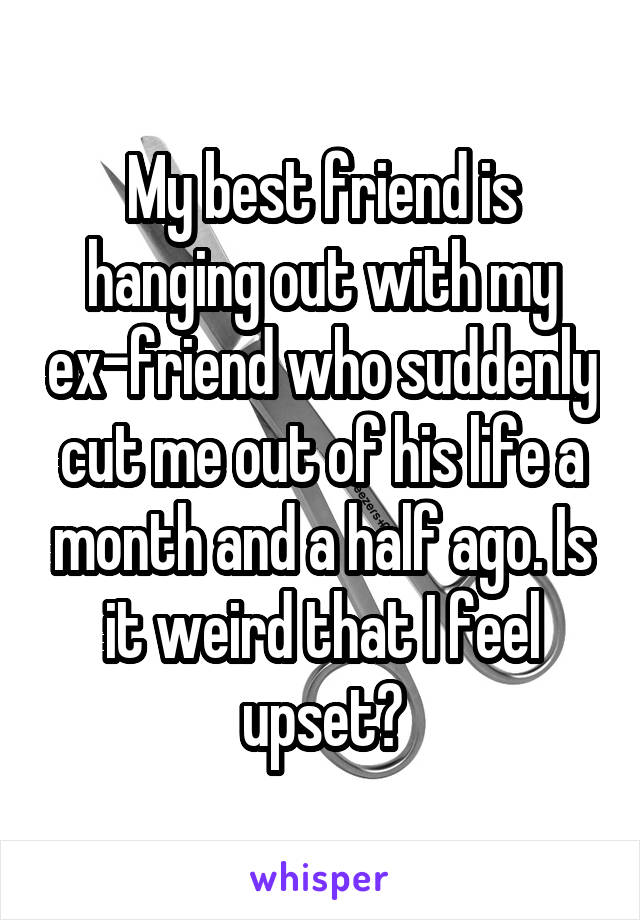 My best friend is hanging out with my ex-friend who suddenly cut me out of his life a month and a half ago. Is it weird that I feel upset?