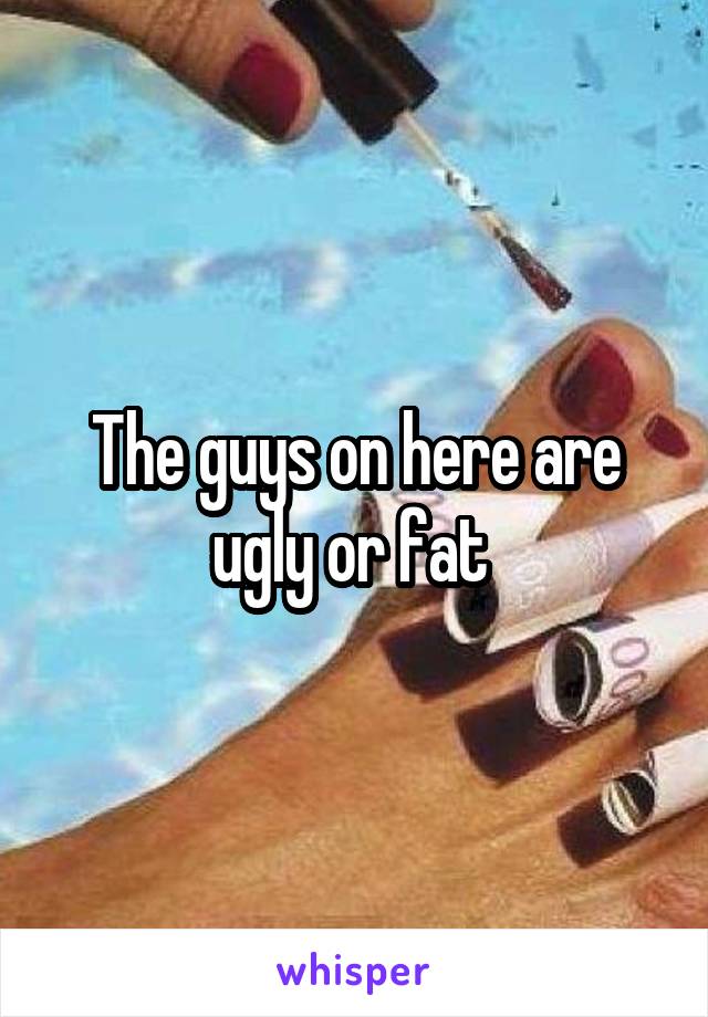 The guys on here are ugly or fat 