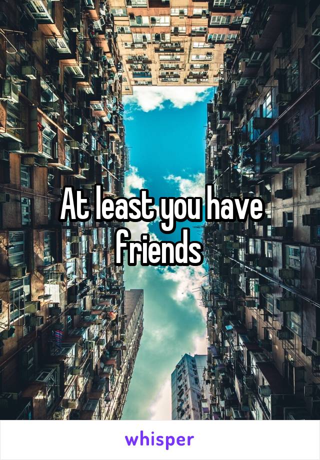 At least you have friends 