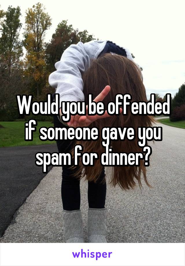 Would you be offended if someone gave you spam for dinner?