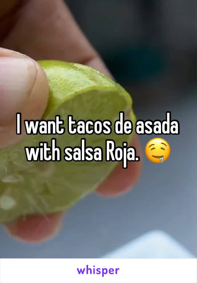 I want tacos de asada with salsa Roja. 🤤