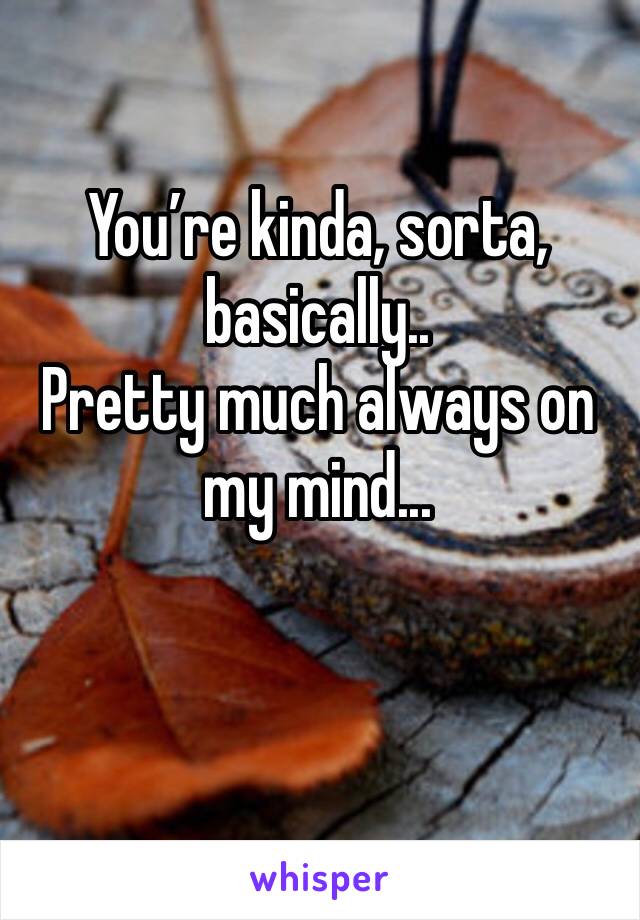 You’re kinda, sorta, basically..
Pretty much always on my mind...