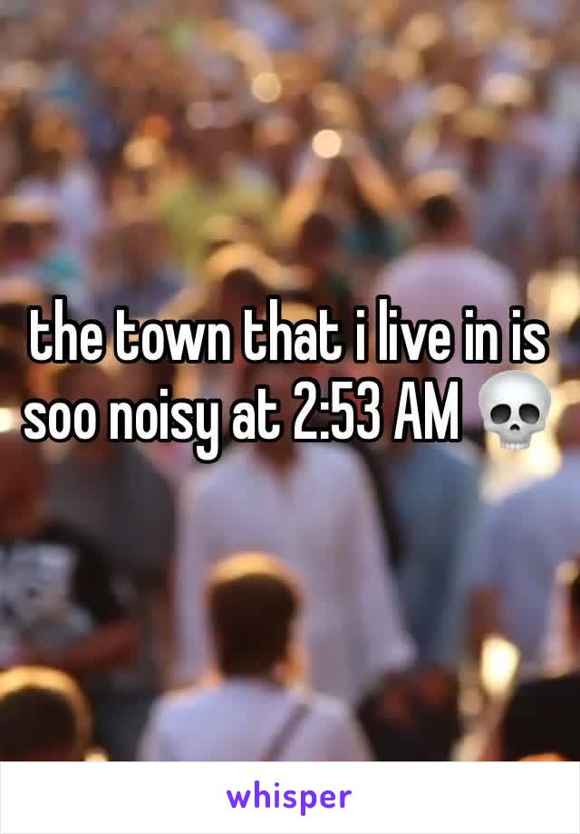 the town that i live in is soo noisy at 2:53 AM 💀