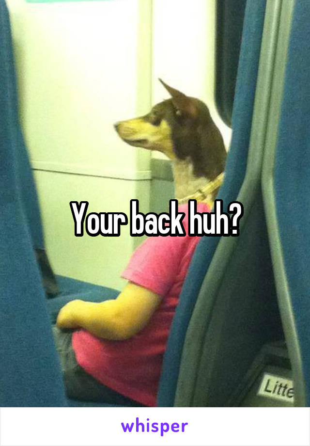 Your back huh?