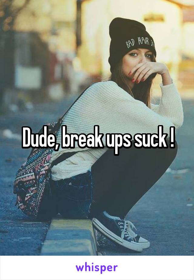 Dude, break ups suck !