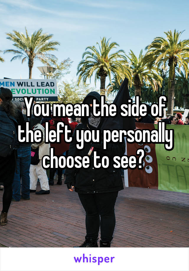 You mean the side of the left you personally choose to see? 