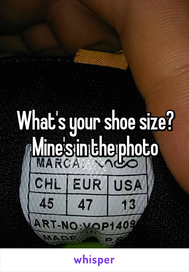 What's your shoe size? Mine's in the photo