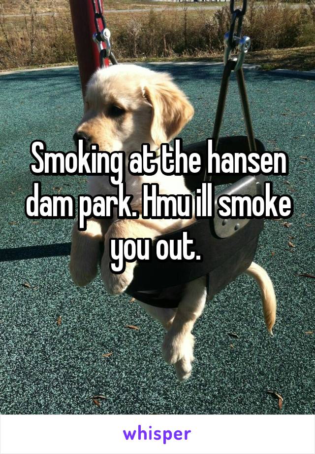 Smoking at the hansen dam park. Hmu ill smoke you out. 
