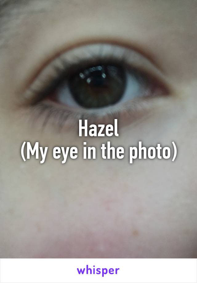 Hazel
(My eye in the photo)