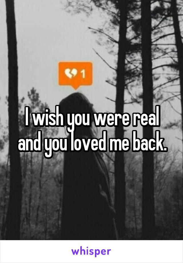 I wish you were real and you loved me back.