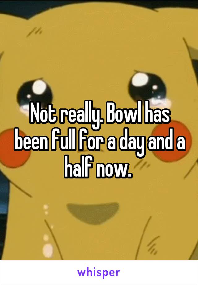 Not really. Bowl has been full for a day and a half now. 