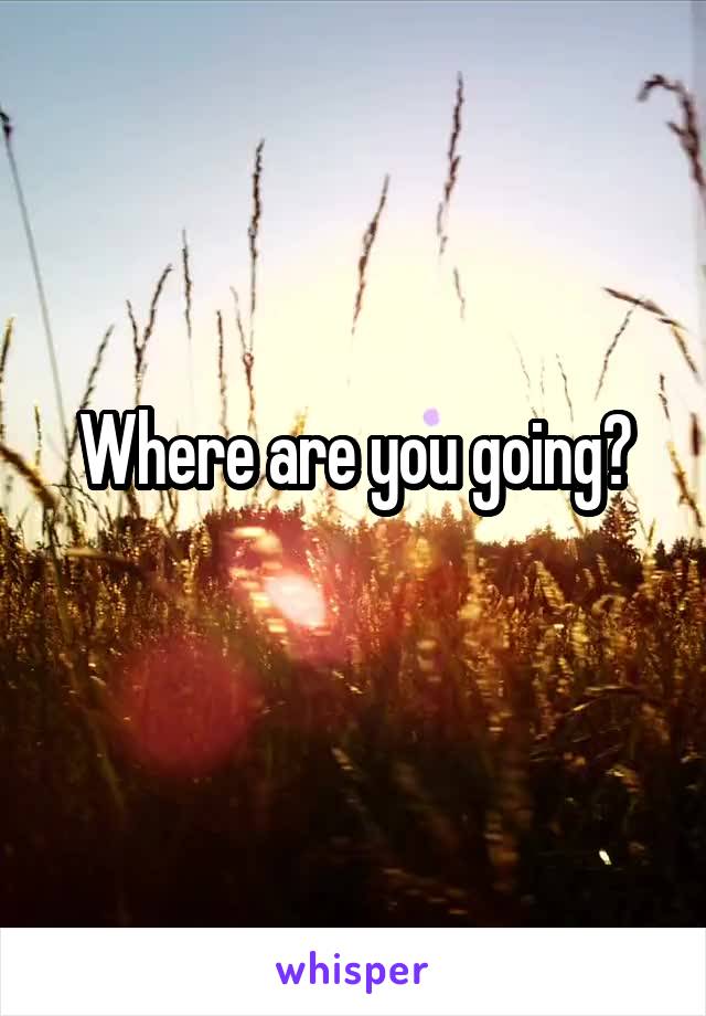 Where are you going?
