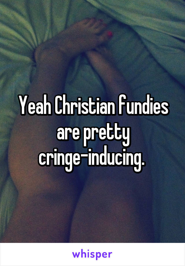 Yeah Christian fundies are pretty cringe-inducing. 