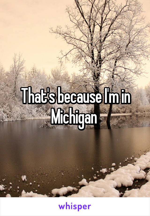 That's because I'm in Michigan 