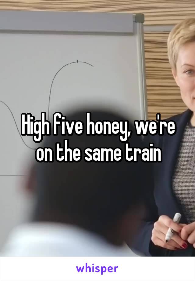 High five honey, we're on the same train