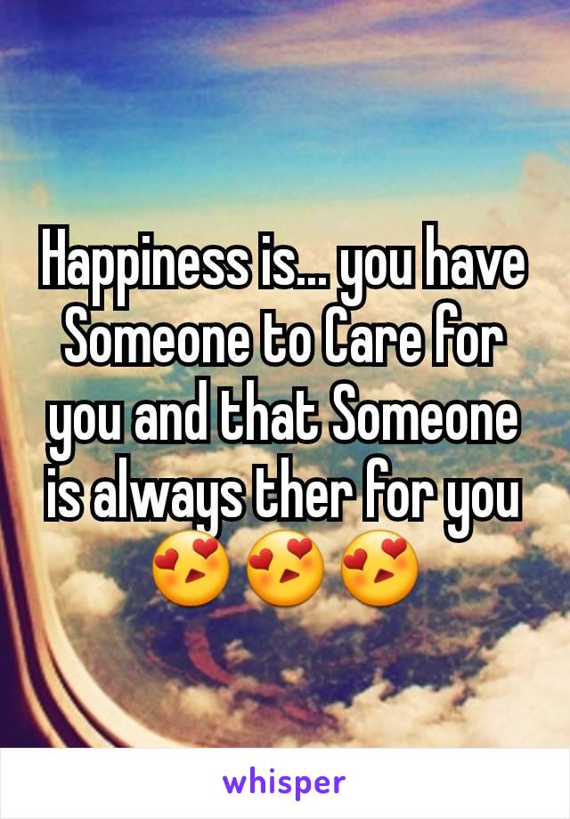 Happiness is... you have Someone to Care for you and that Someone is always ther for you 😍😍😍