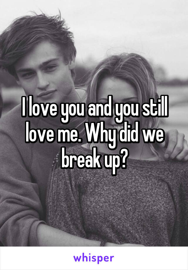 I love you and you still love me. Why did we break up?