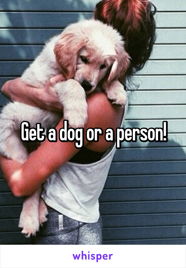 Get a dog or a person!