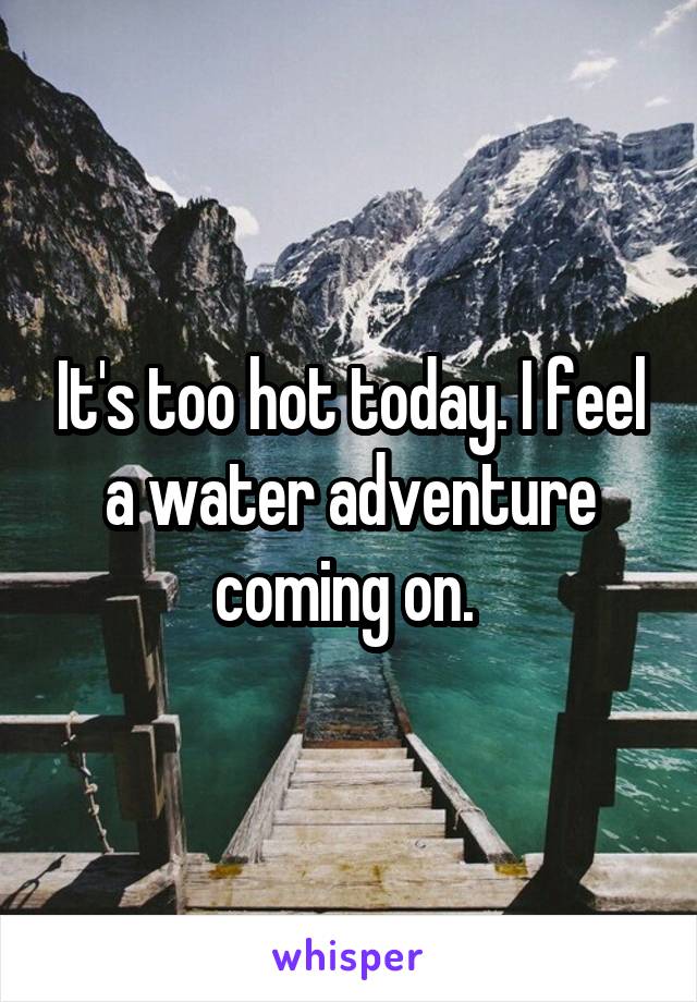 It's too hot today. I feel a water adventure coming on. 