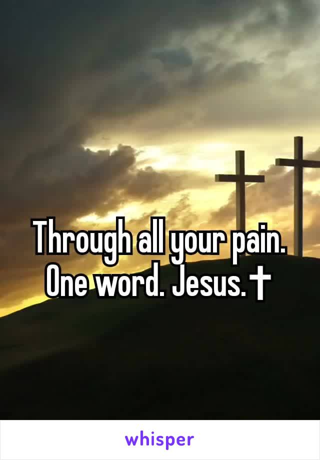 Through all your pain. One word. Jesus.✝