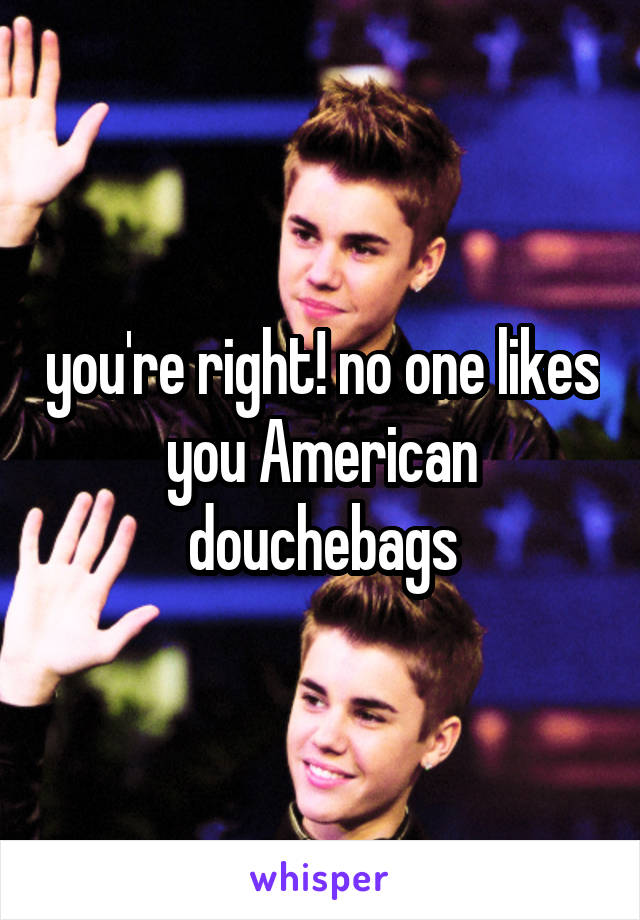 you're right! no one likes you American douchebags