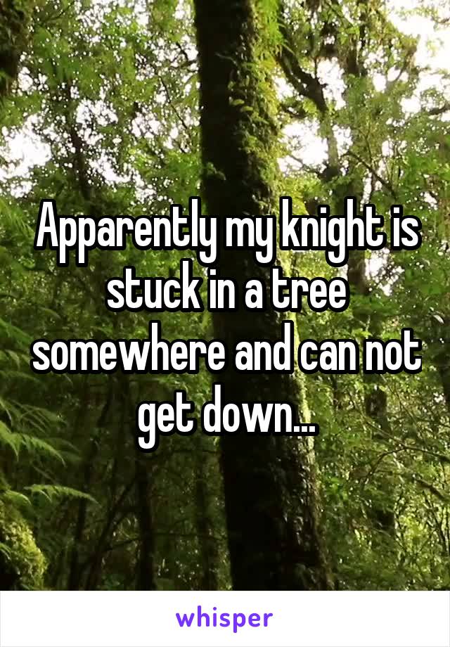 Apparently my knight is stuck in a tree somewhere and can not get down...