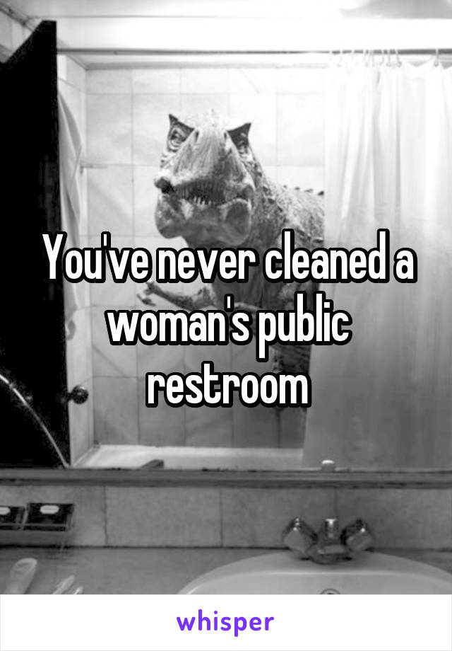 You've never cleaned a woman's public restroom