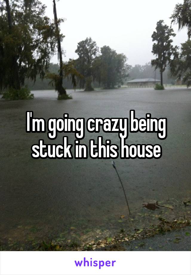 I'm going crazy being stuck in this house