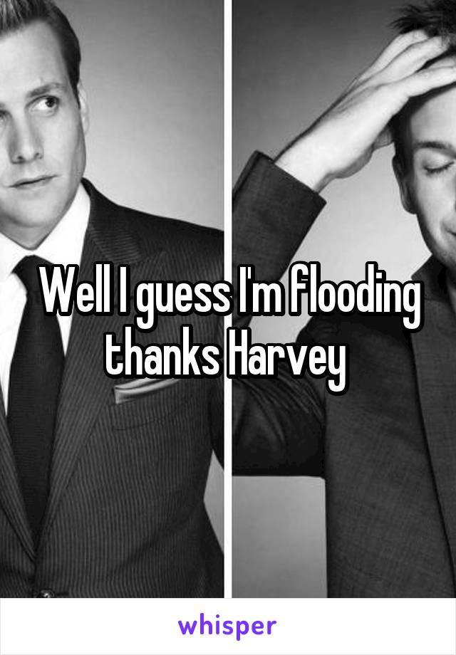 Well I guess I'm flooding thanks Harvey 