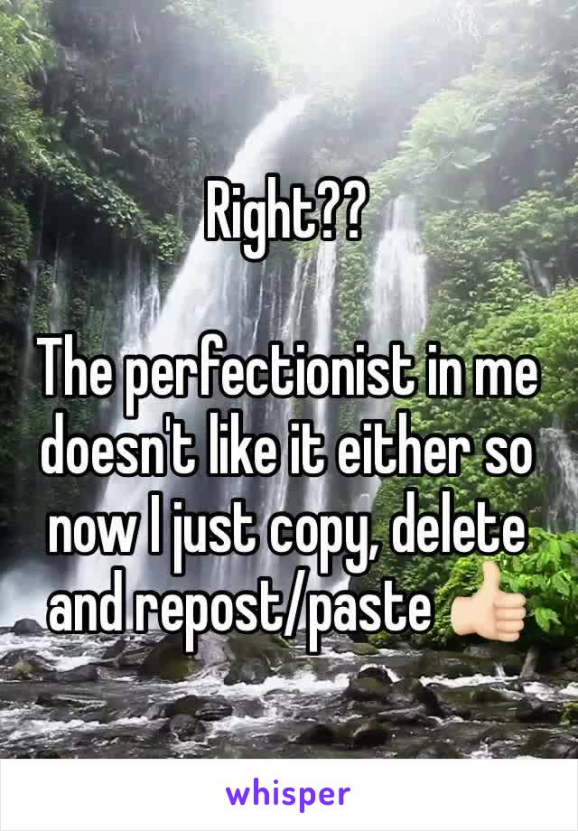 Right?? 

The perfectionist in me doesn't like it either so now I just copy, delete and repost/paste 👍🏻