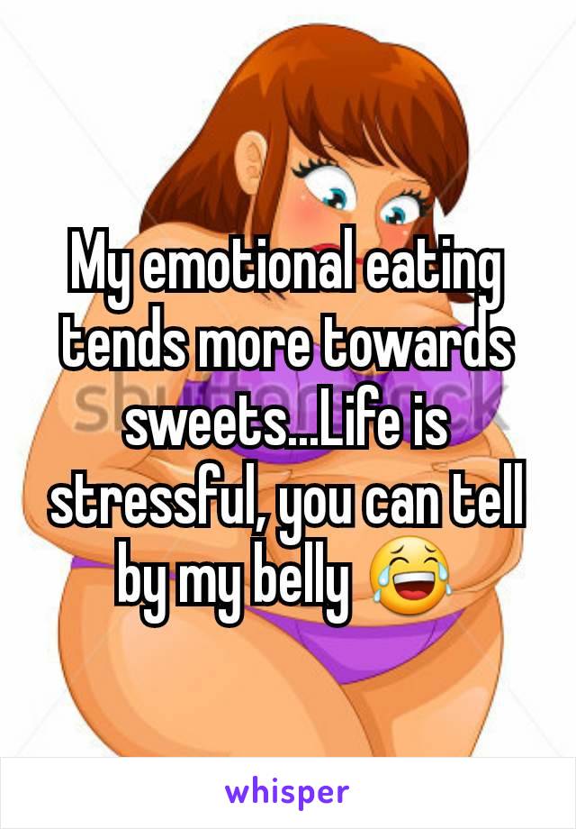 My emotional eating tends more towards sweets...Life is stressful, you can tell by my belly 😂